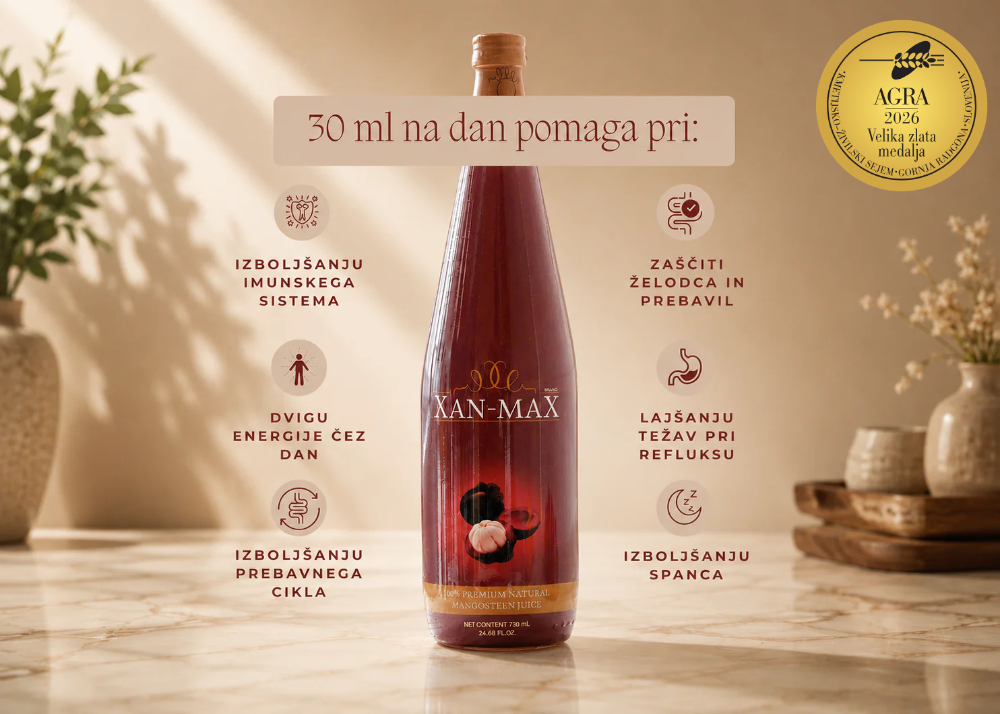 
                  
                    Paket 4 velikih steklenic + merilni kozarček za 96 dni in popustom -30% s kodo XANMAX30 (mangostin - sadež z najvišjo vsebnostjo antioksidantov za samo 1.20 EUR na dan)
                  
                